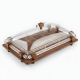 Wooden & Acrylic Three-Section Serving Platter